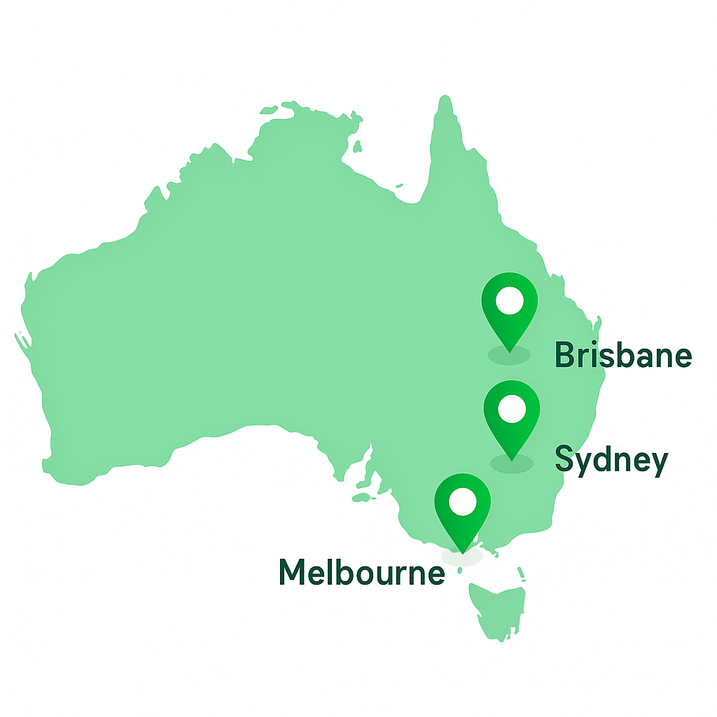 CertifyMe locations in Brisbane, Sydney and Melbourne