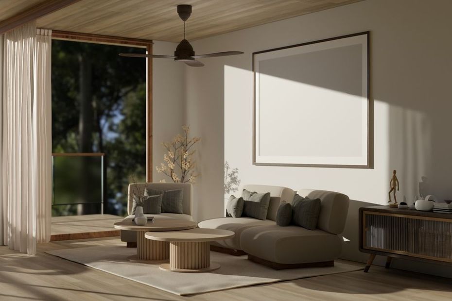 White van parked on a driveway with a ladder on top, reflecting sunlight at dusk.