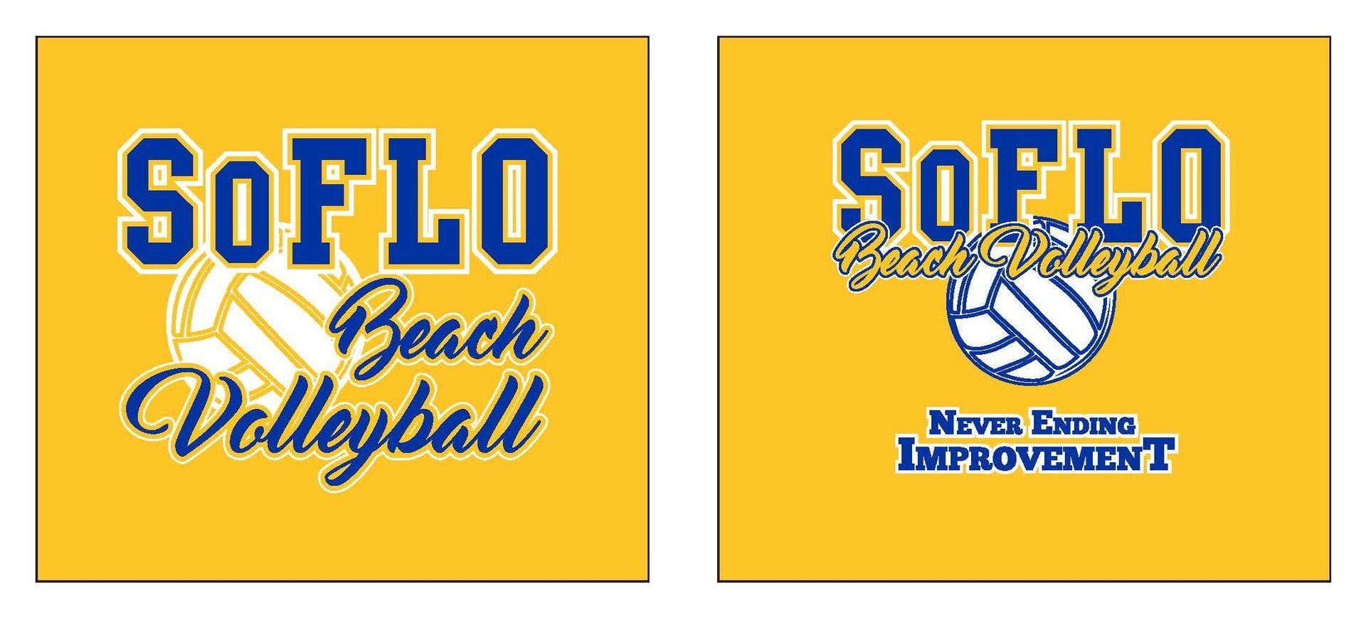Two logos for the soflo beach volleyball team