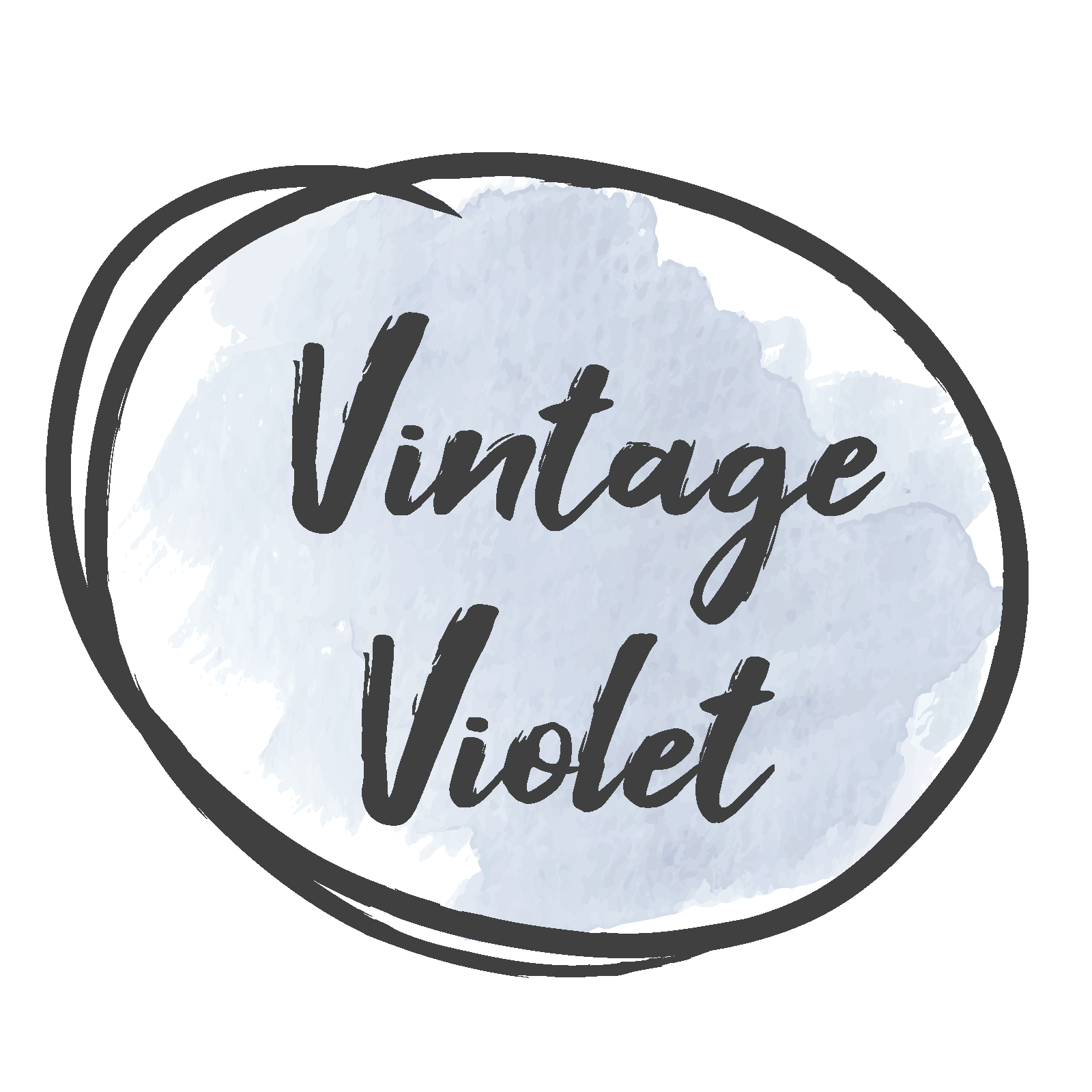 A circle with the words vintage violet written inside of it