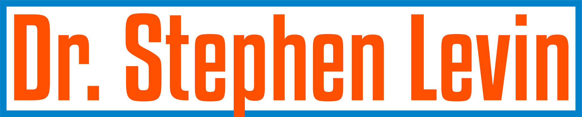 A logo for dr. stephen levin in orange on a blue background