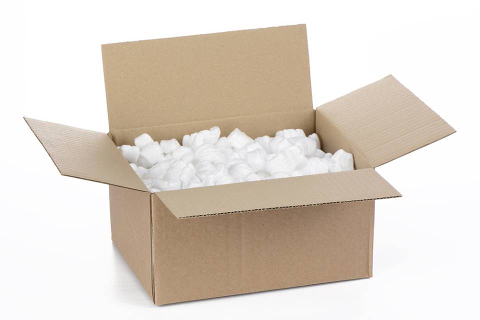 scatola con gomma protettiva per il confezionamento di oggetti fragili