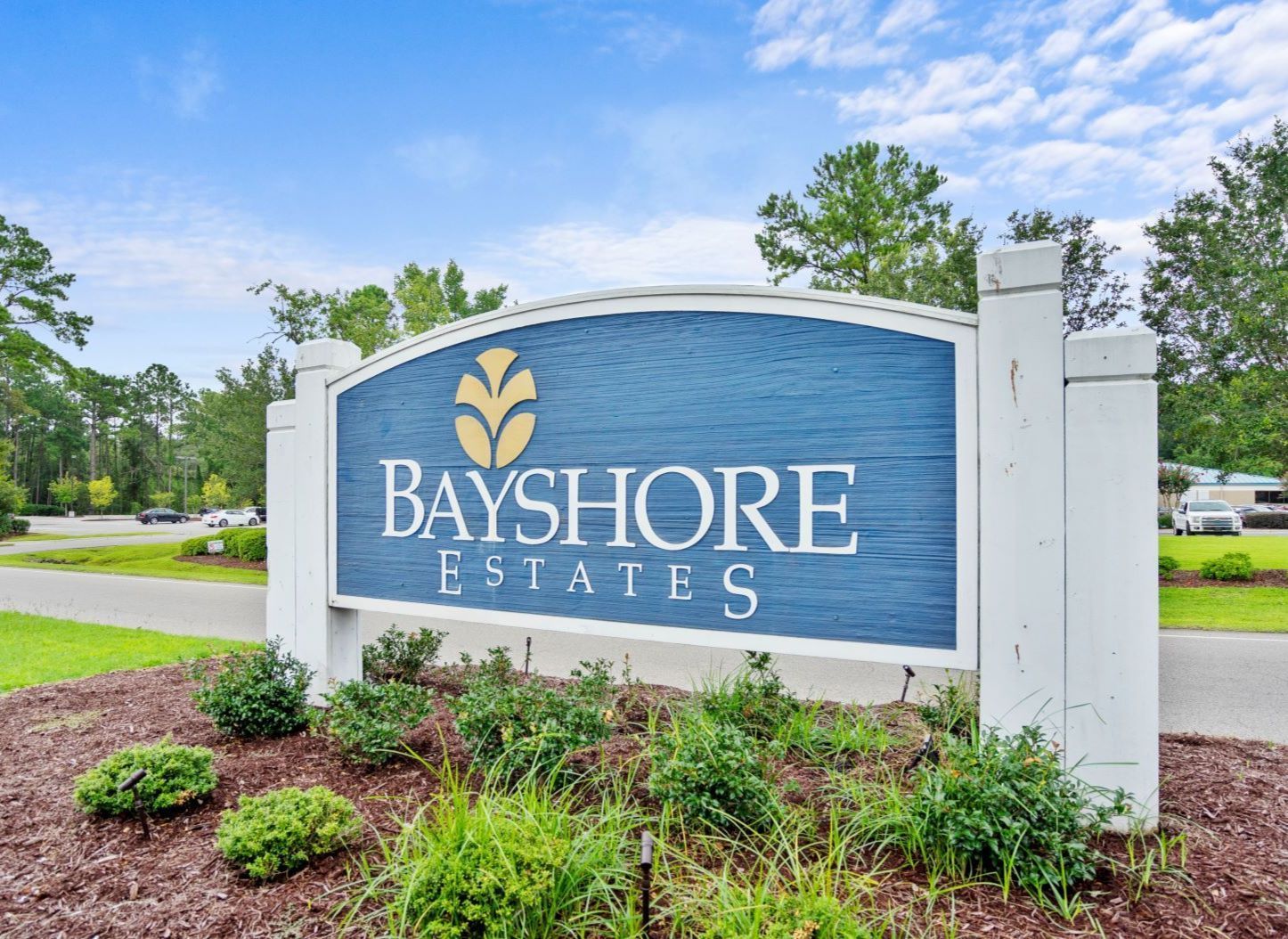 Bayshore Estates neighborhood sign before the road extension