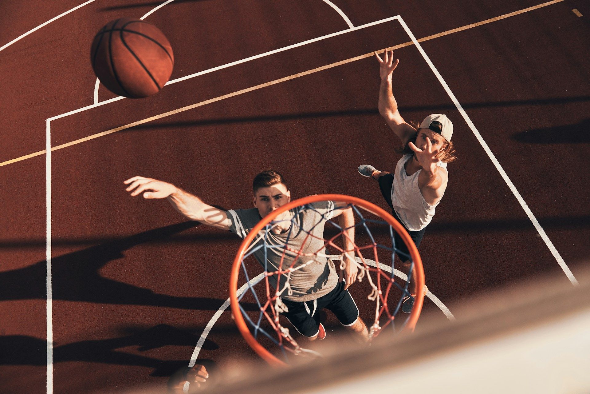 playing basketball