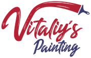 A red white and blue logo for mohawk valley premier painters