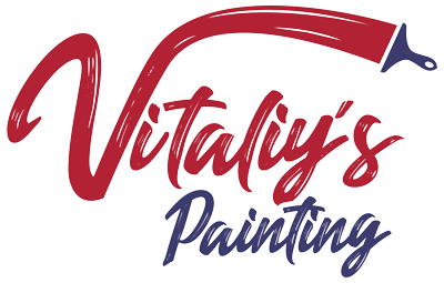 A red white and blue logo for mohawk valley premier painters
