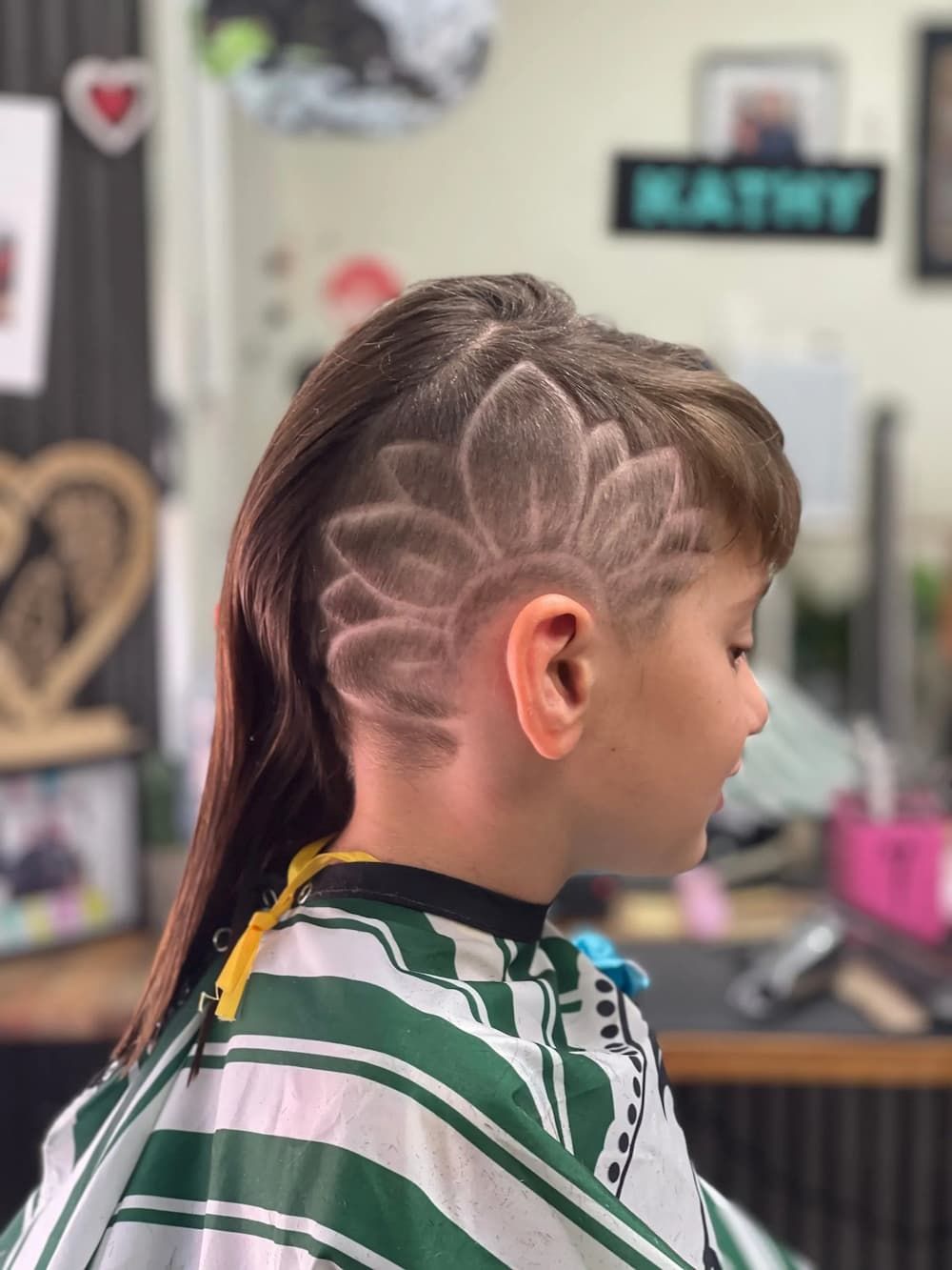 A Young Boy with a Shaved Design on His Head — Barbers in Darwin, NT