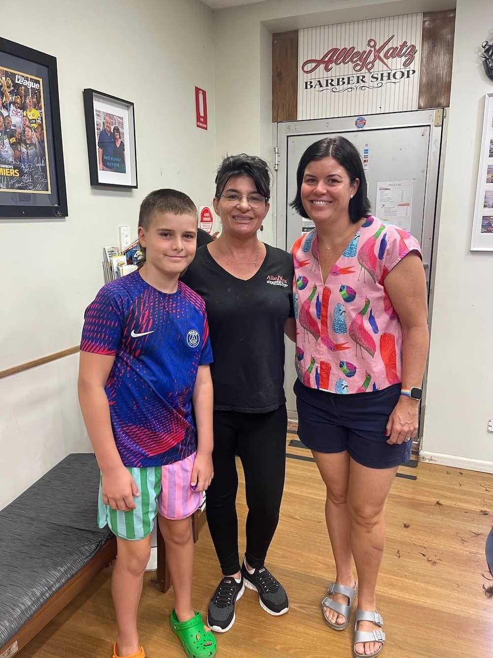 Three People Posing for a Picture — Barbers in Darwin, NT