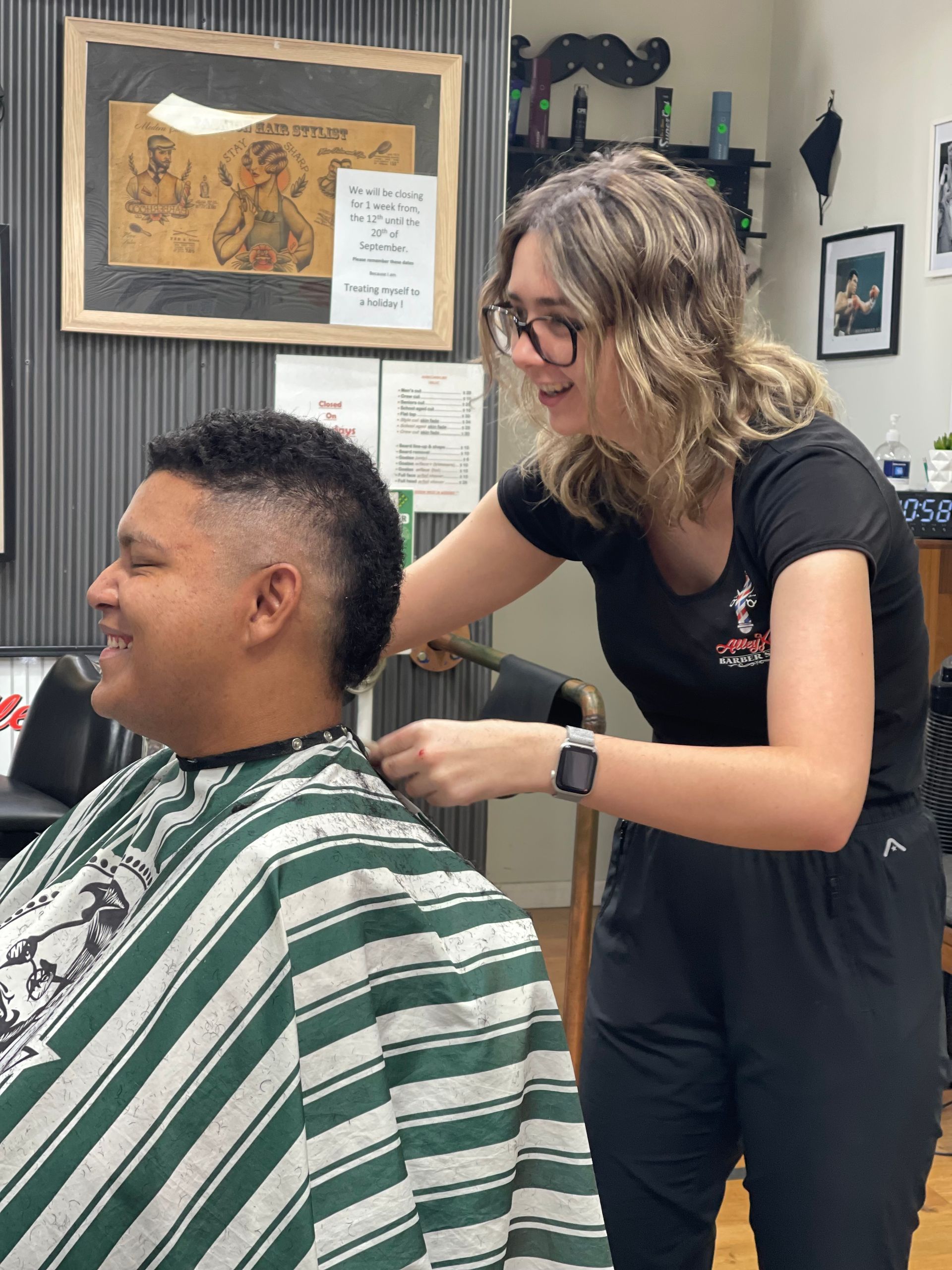 Male Getting Haircut by Hairdresser — Barbers in Darwin, NT