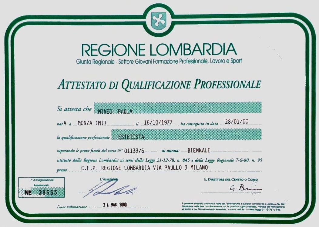 ALMA CURA di Paola Mineo - Attestato