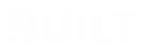 The logo for the built agency is black and white.