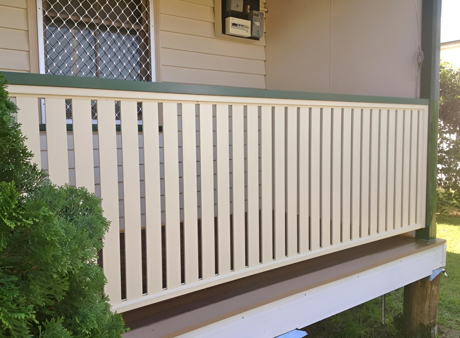 A White Railing on a Porch of a House — Hunter Valley Lattice in Newcastle, NSW