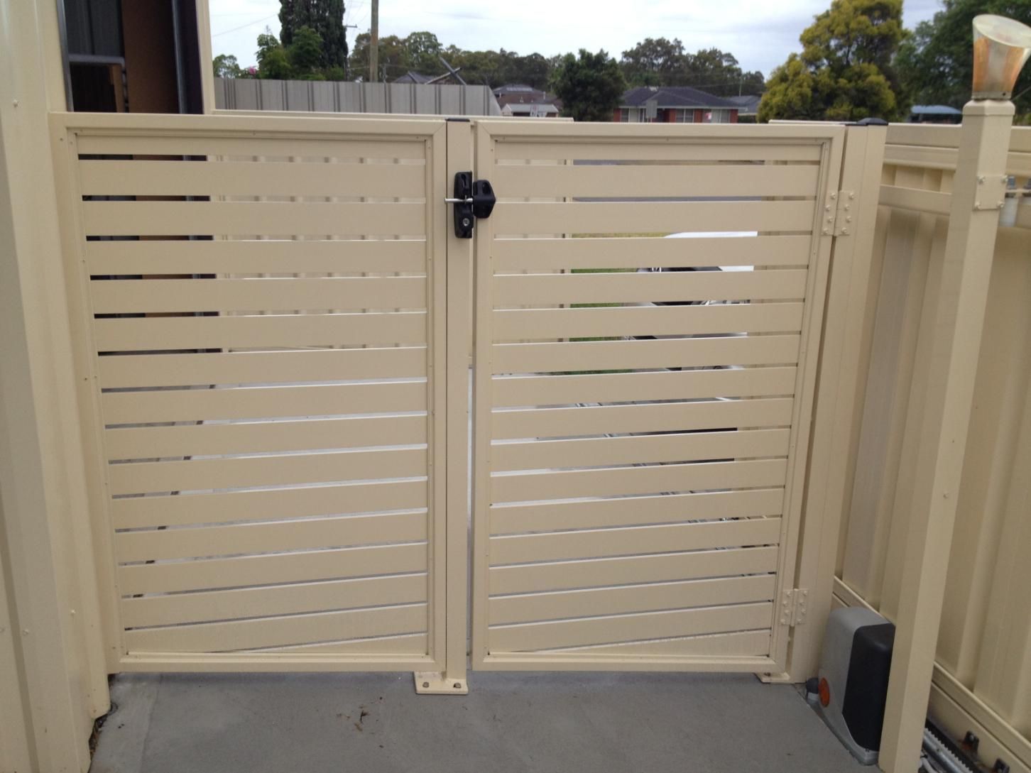 A White Gate With a Black Latch is Open to a Yard — Hunter Valley Lattice in Kurri Kurri, NSW