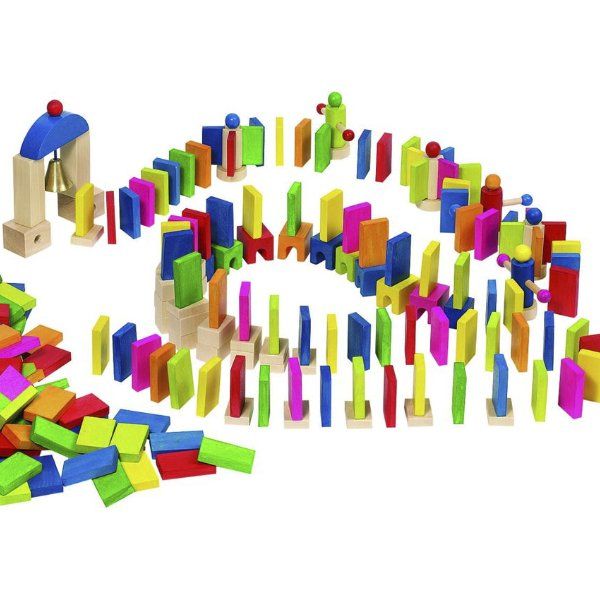 Goki Houten Domino set 247 delig - Dominostenen.shop