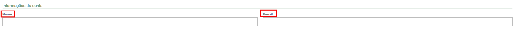 Adicione nome e email