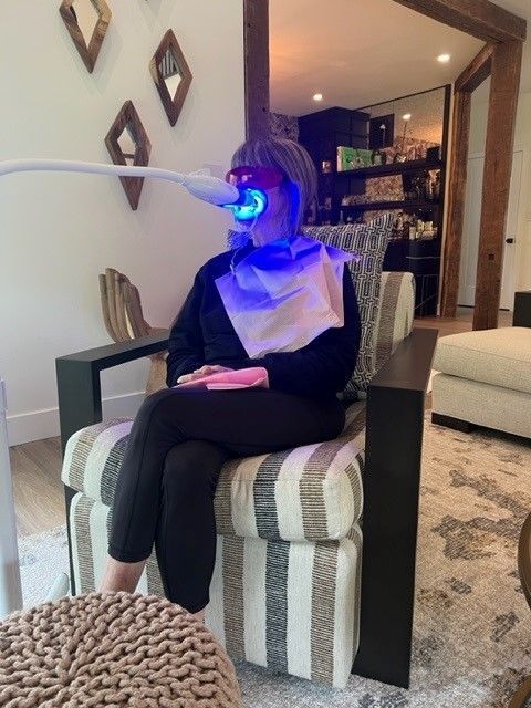 Old Woman Having Teeth Whitening — Marlton, NJ — glw GO LIGHTER + WHITER