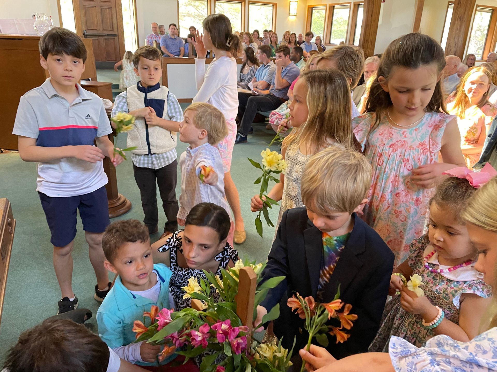 Children during worship