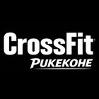 Logo for CrossFit Pukekohe: "CrossFit" in large letters above "PUKEKOHE" in smaller letters, all in light grey.