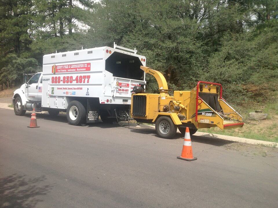 Yellow Grinding Machine — Prescott, AZ — Jonny's Tree & Landscaping Co., LLC