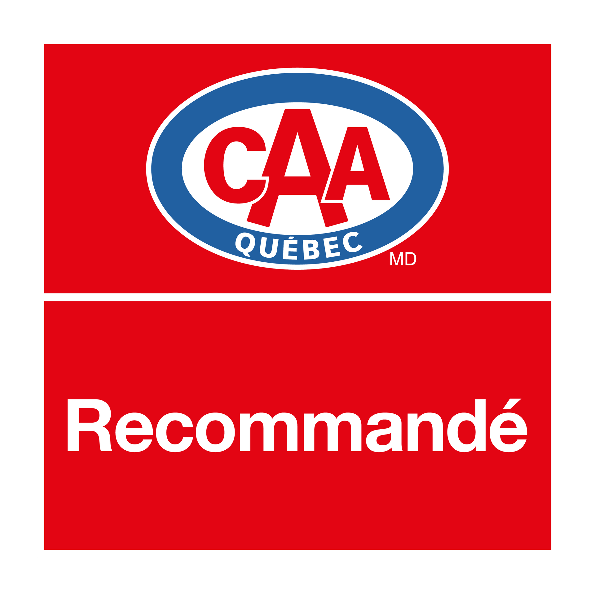 Un panneau rouge avec le logo de la CAA dessus