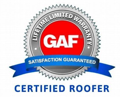 A certified roofer logo that says lifetime limited warranty