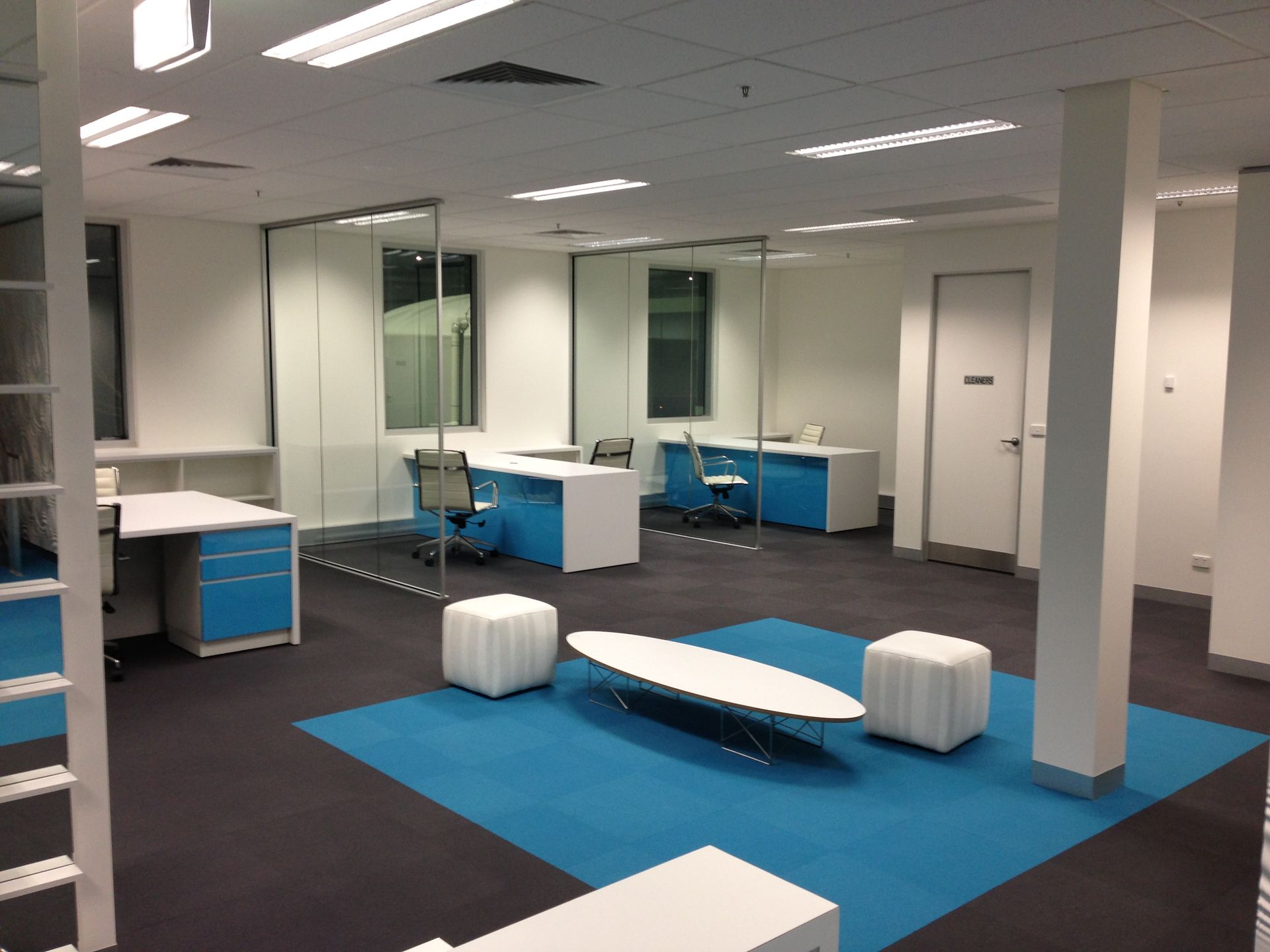 A Modern, Open-plan Office With Desks — Gray Projects in Woodford, QLD