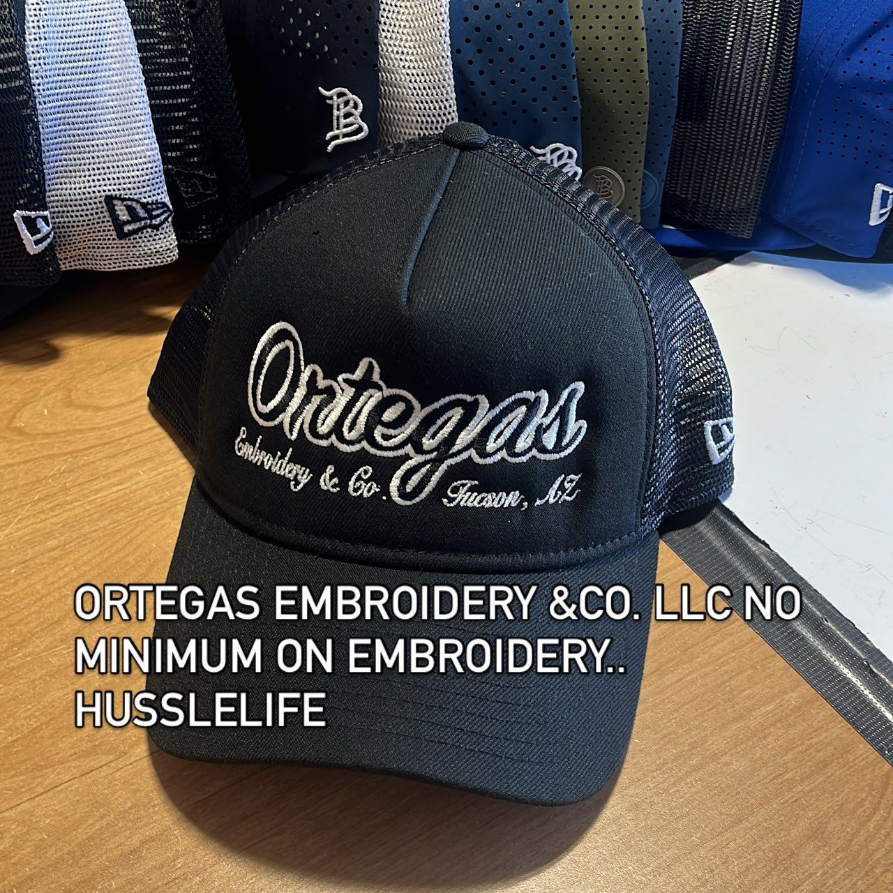 A business card for ortegas embroidery & co.