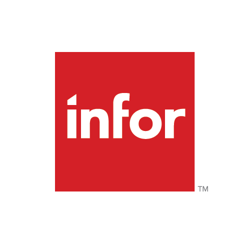 Red square, white lettering - Infor