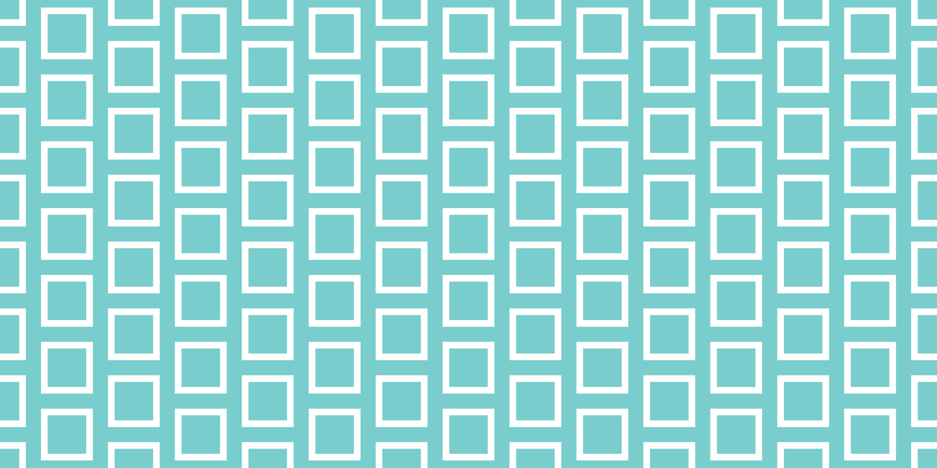 A seamless pattern of white squares on a blue-green background.