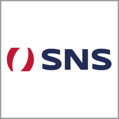 Red and blue logo - SNS