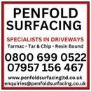 A logo for penfold surfacing surfacing the south east