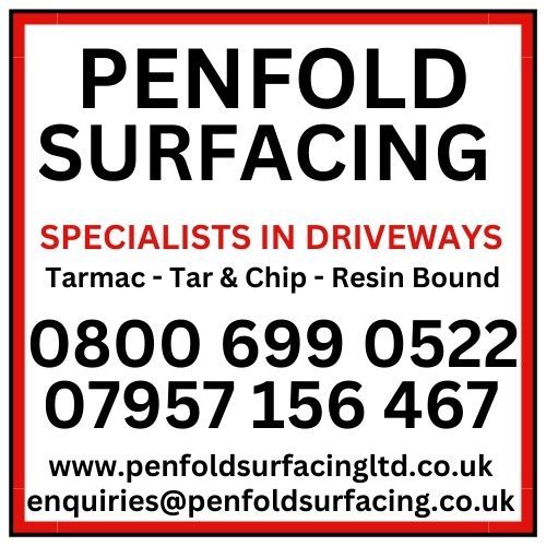 A logo for penfold surfacing surfacing the south east