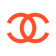 An orange chanel logo on a white background
