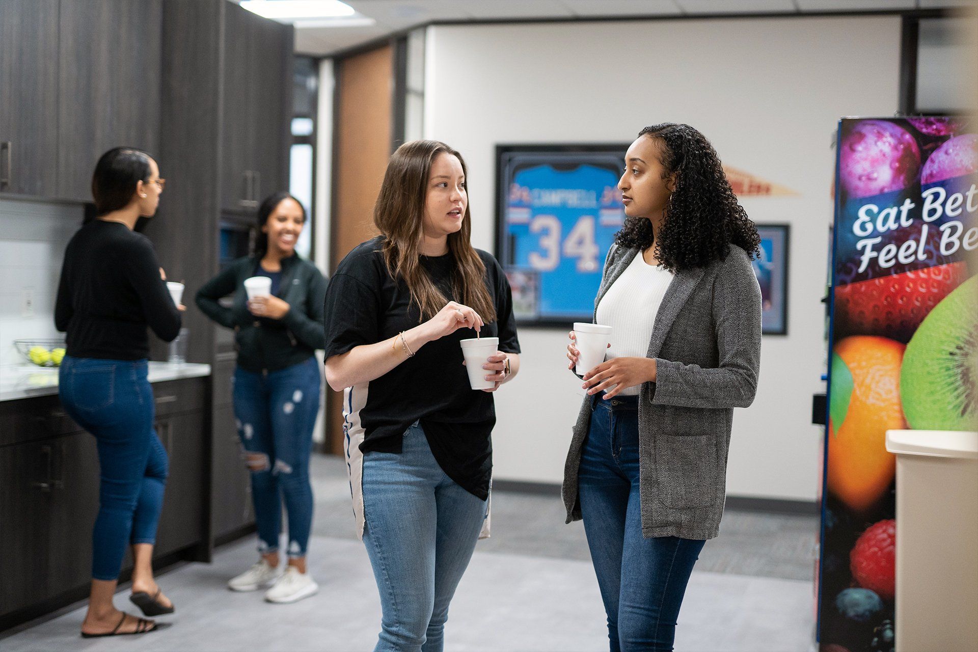 women in a kitchen area