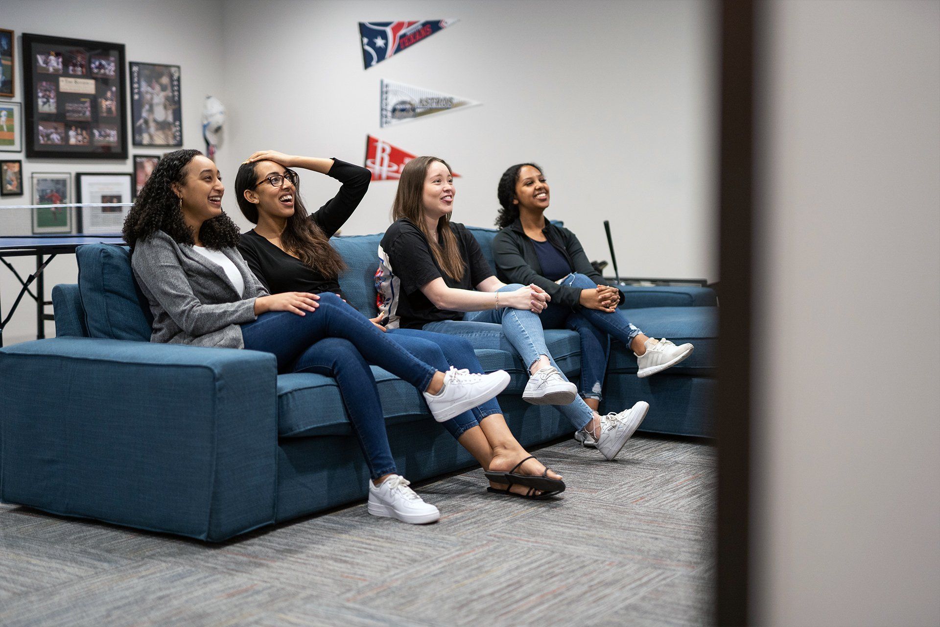 group of people watching TV