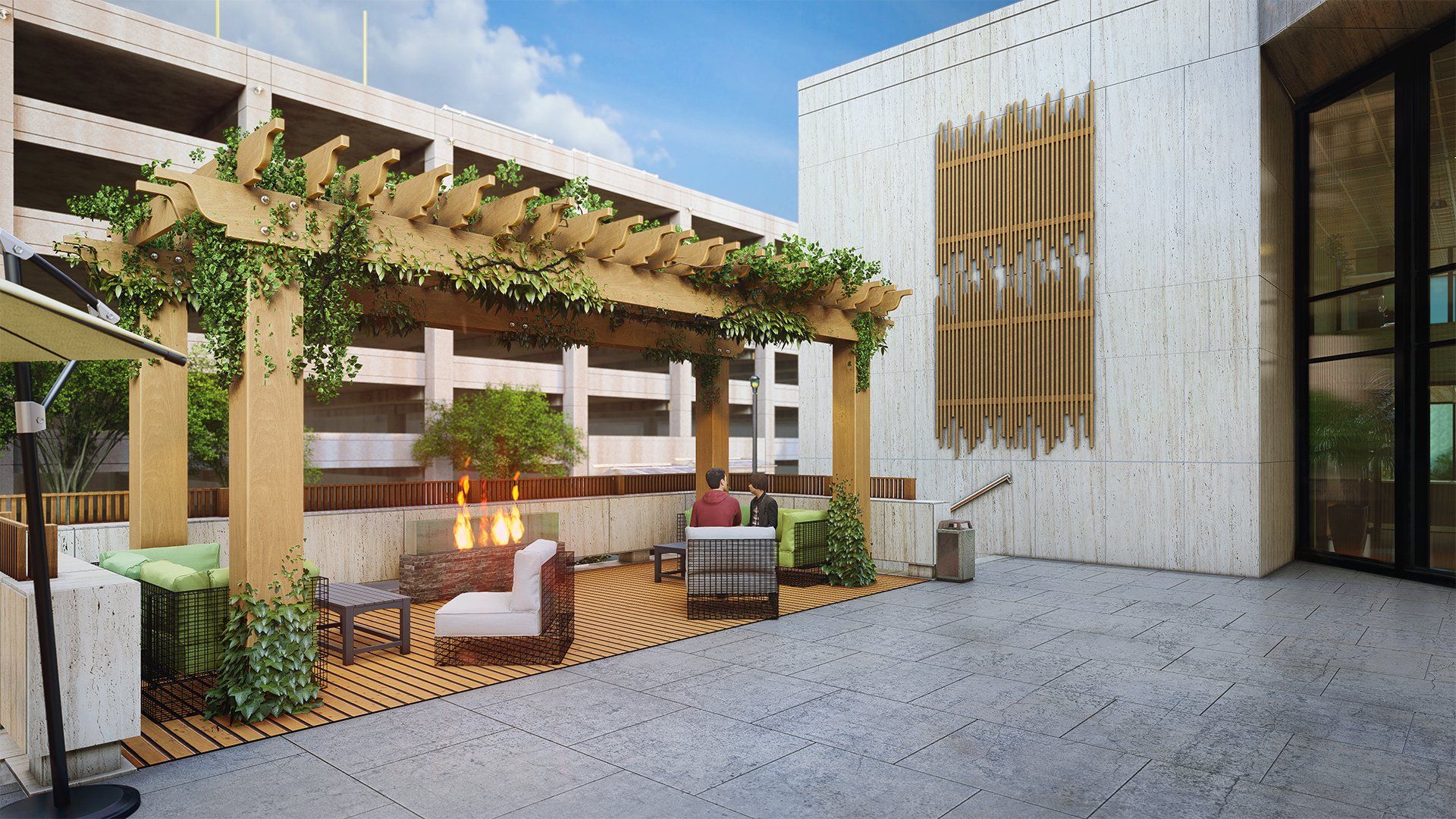 outdoor lounge area