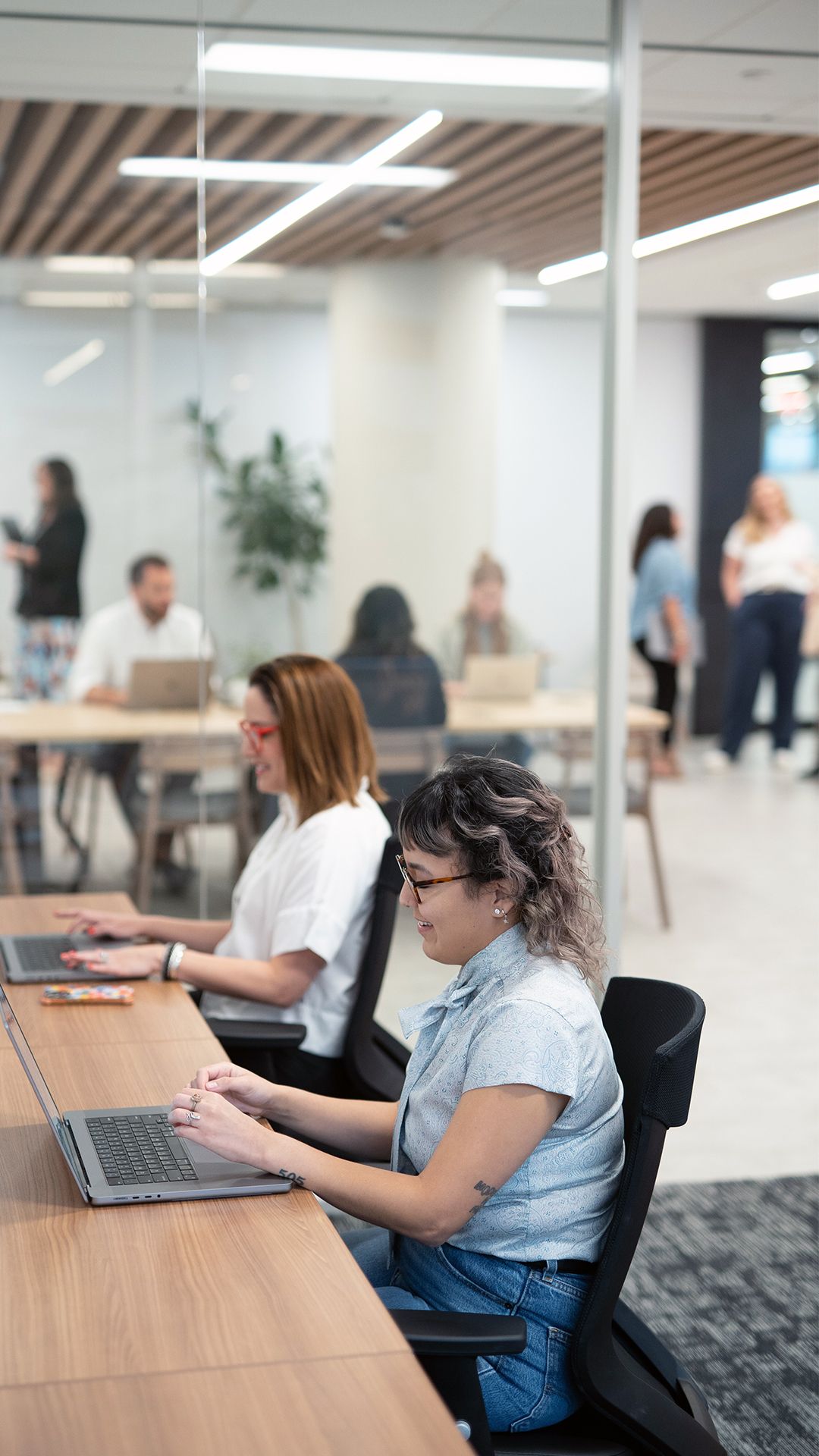 women working in a coworking space