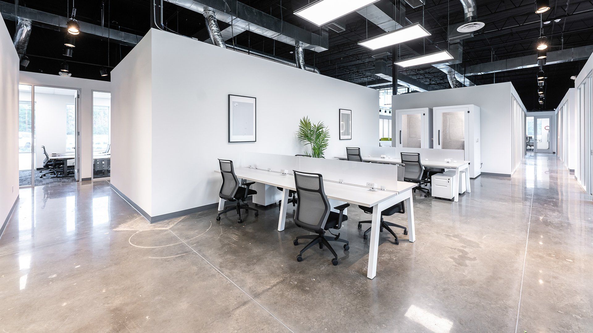 shared open space and desk