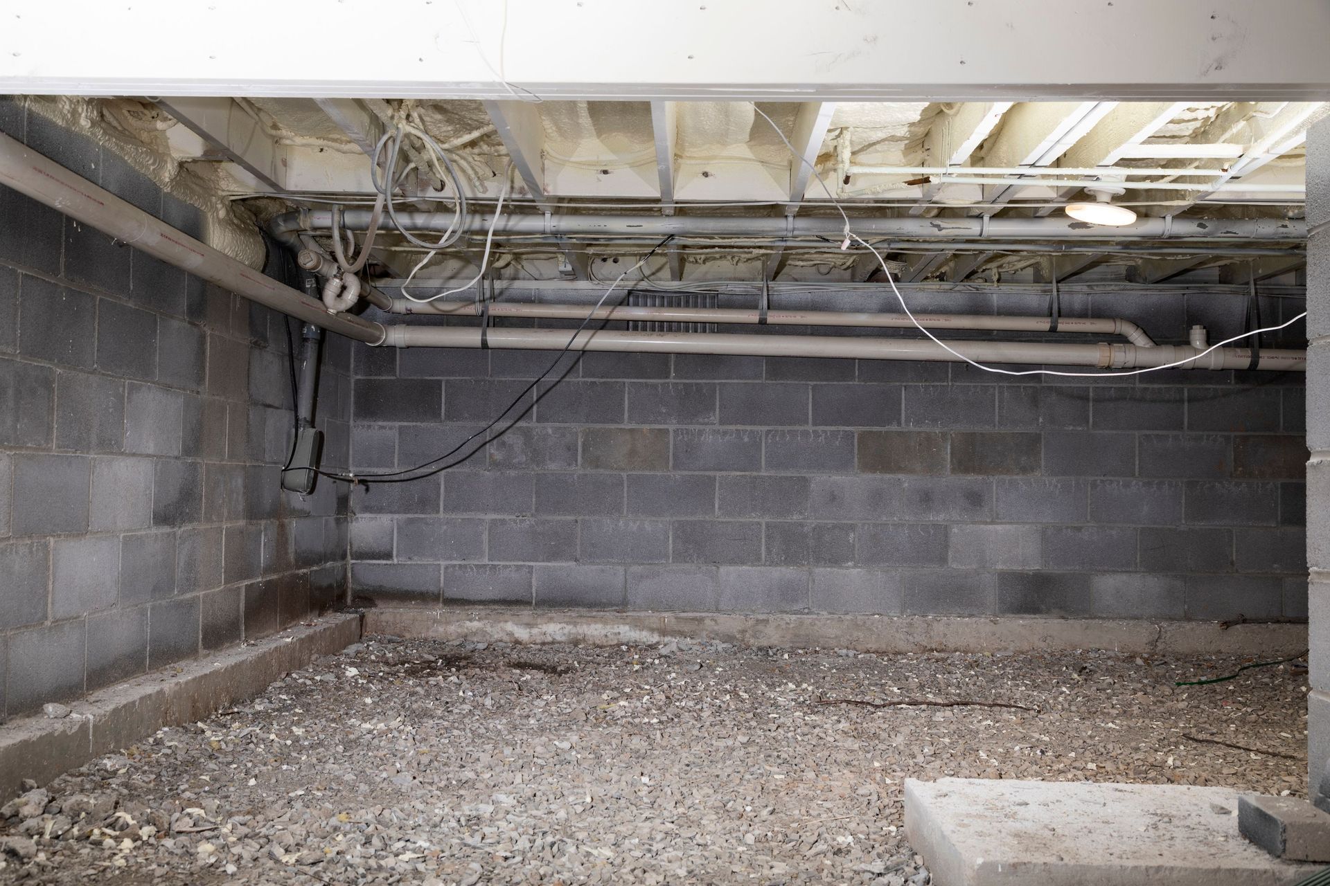 cinder block wall basement