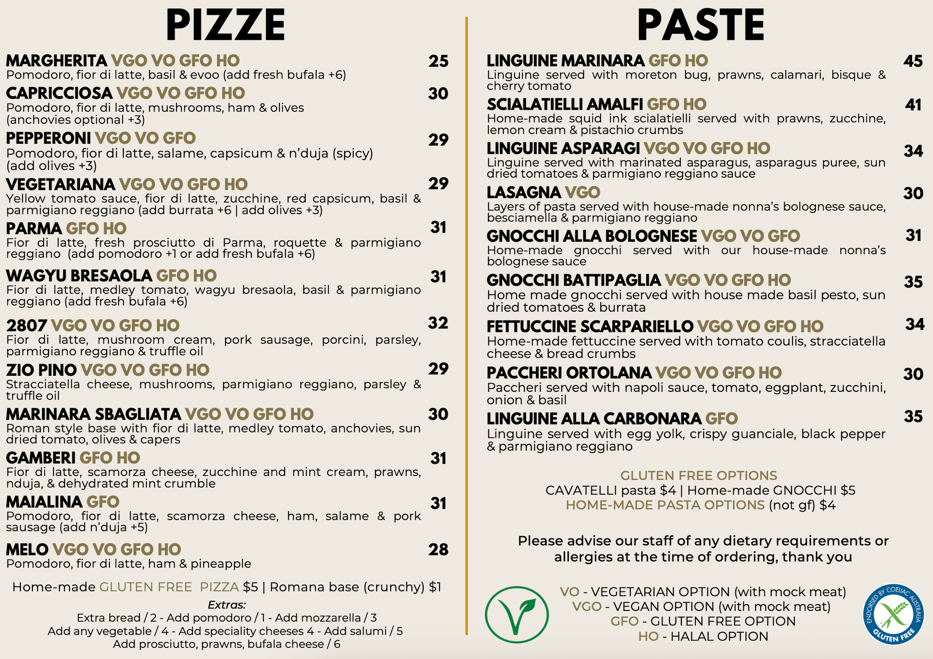 Shop225 Menu
