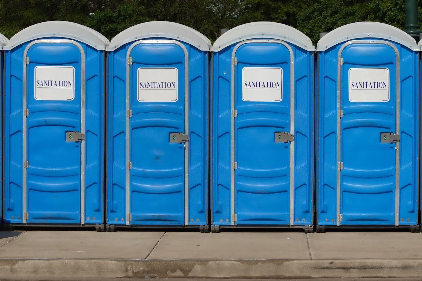 A Line Of Portable Toilets — Albuquerque, NM — AAA Pumping Service Inc.