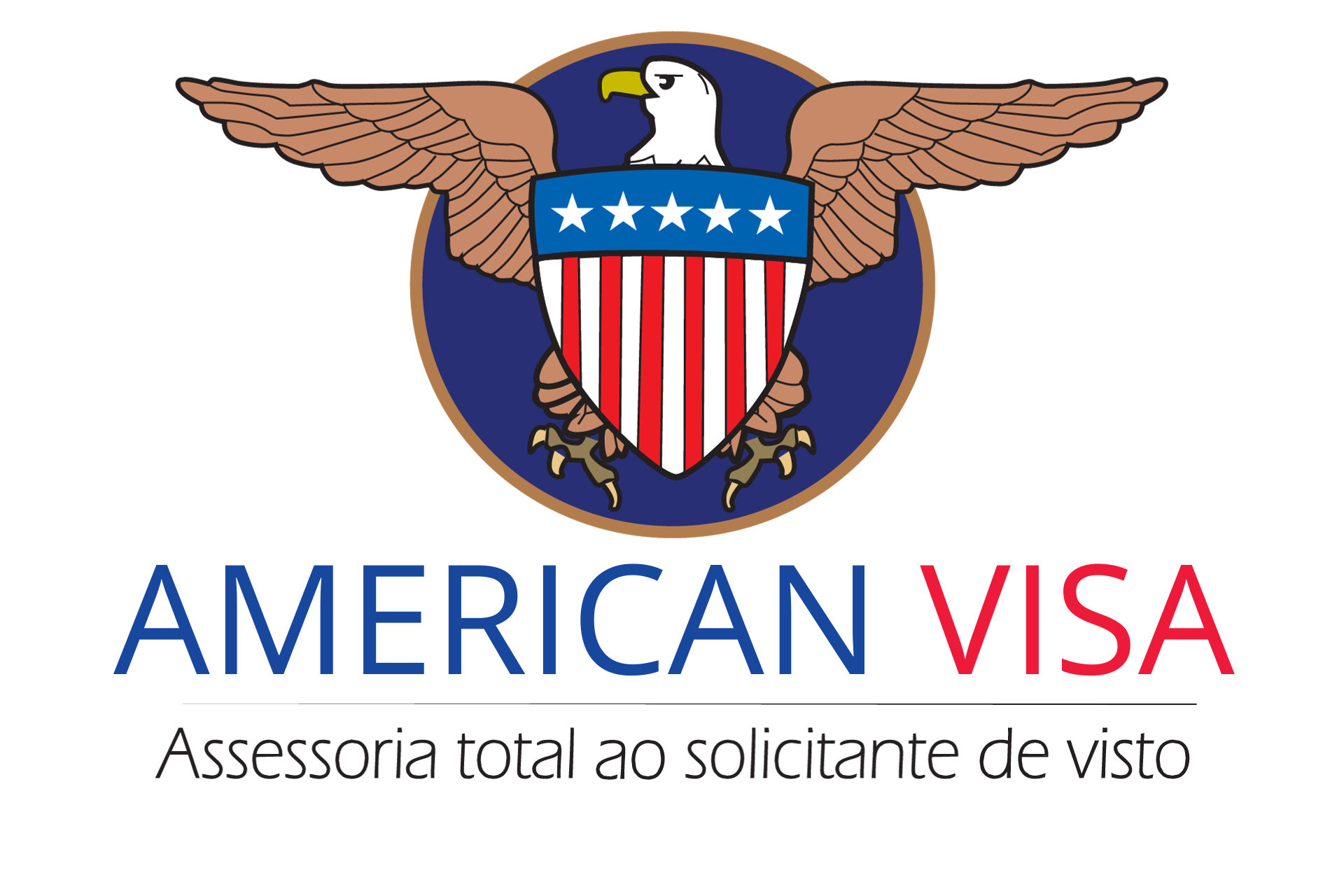 O logotipo do visto americano tem uma águia