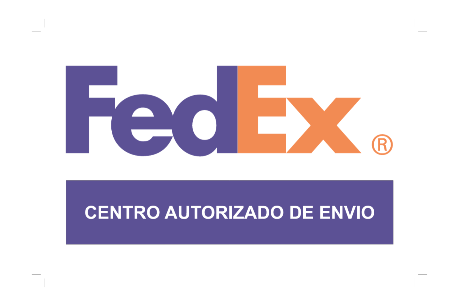 O logotipo da fedex é roxo e laranja em um fundo branco.