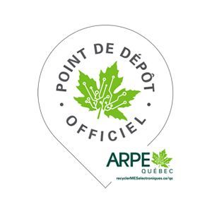 Un autocollant avec une feuille d'érable dessus qui dit point de dépôt officiel