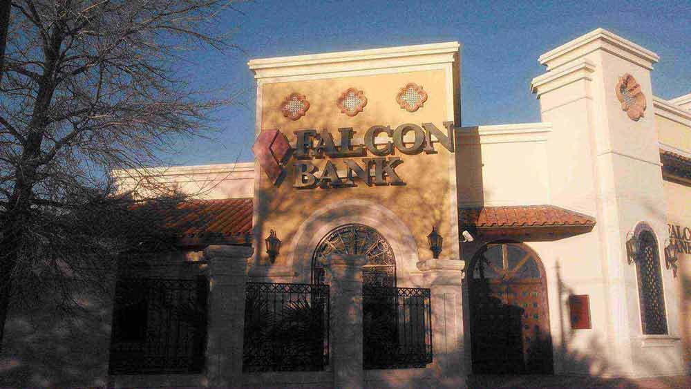 Wall Packs — Falcon Bank Front View Signage in Laredo, TX