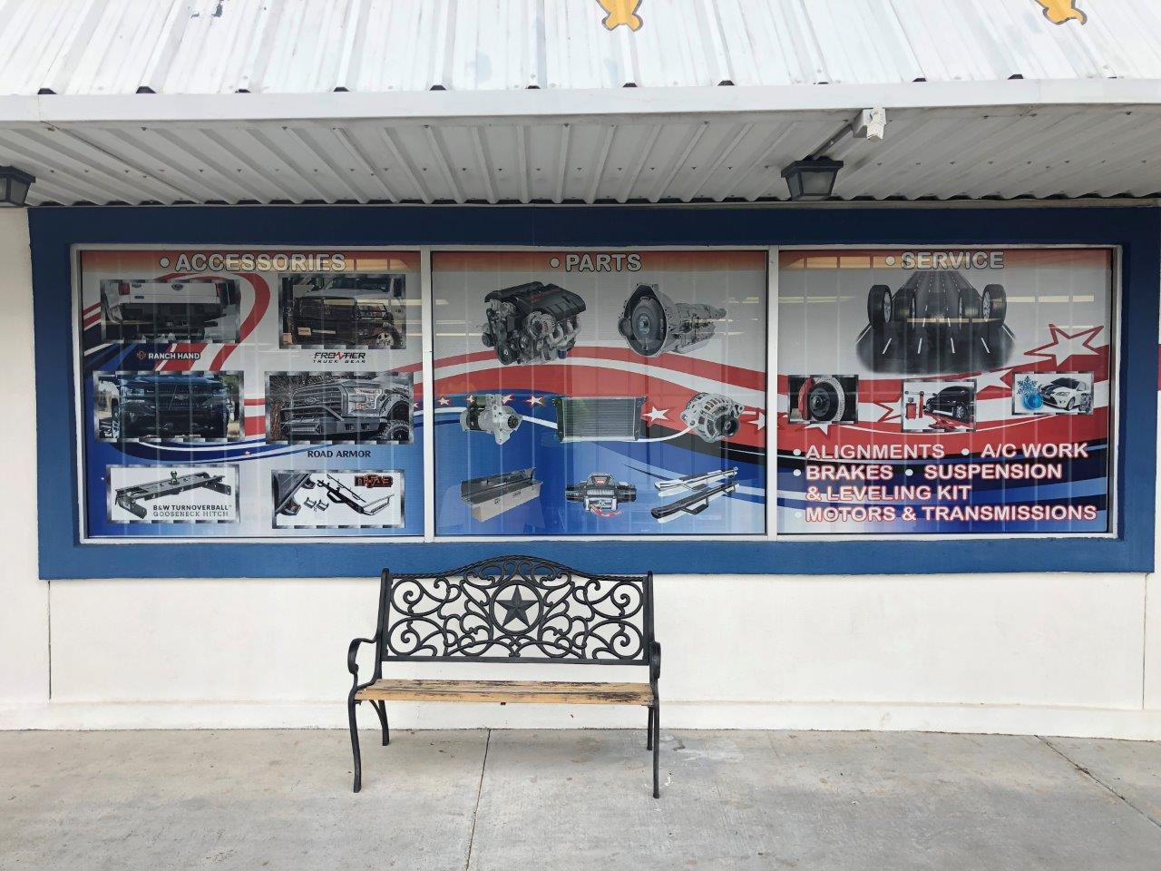 Window Signs  — Parts, Accessories and Services Poster on Window  in Laredo, TX