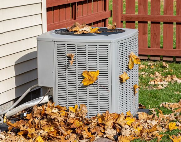 HVAC unit at autumn — Johnson City, TN — Top Hat Heating & Cooling