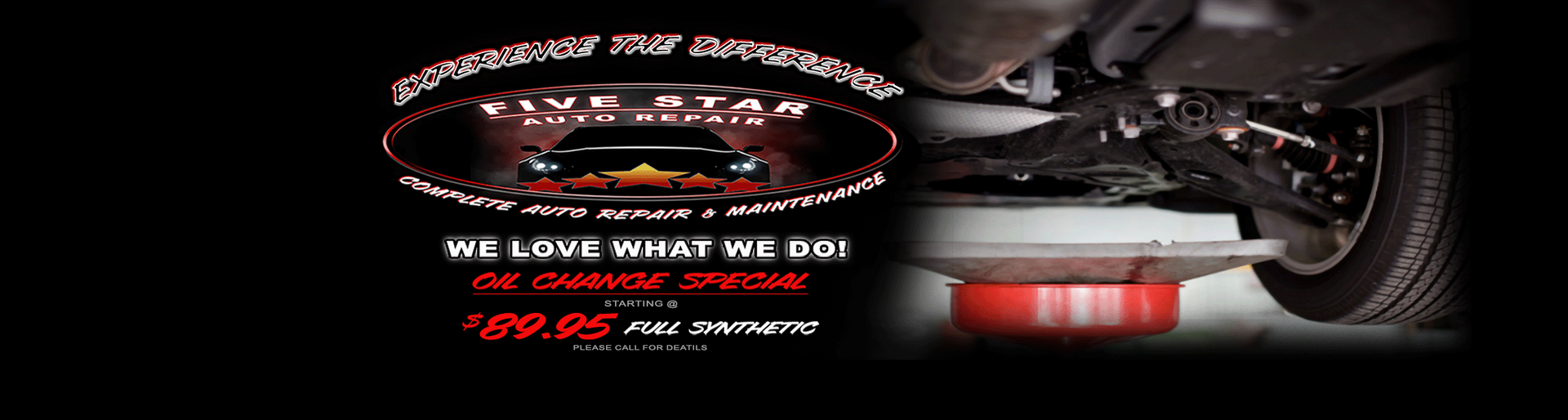 5 Star Auto Repair Synthetic Oil Change