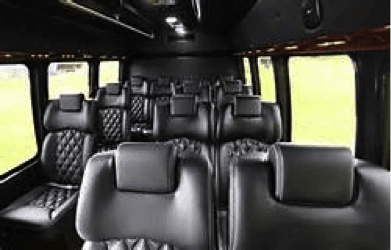 Inside 15 Passenger Mercedes Shuttle