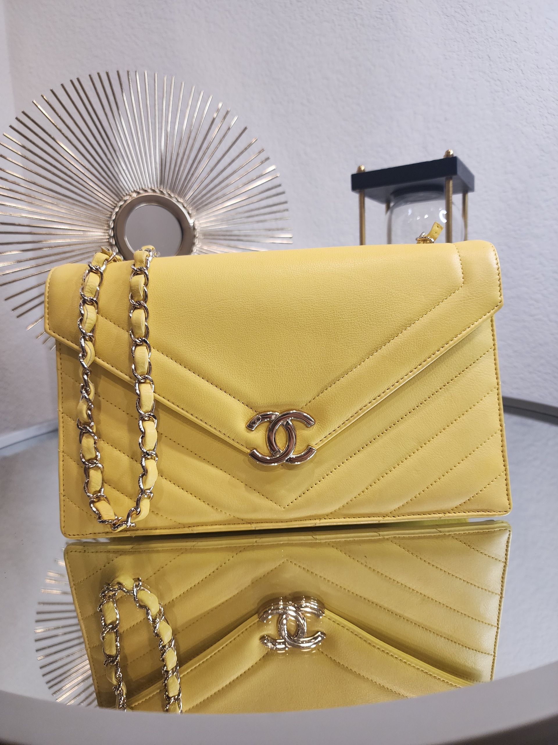 Chanel Yellow Envelope Crossbody Bag